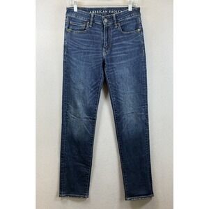 American Eagle Jeans Men's Sz 29x32 Airflex Slim Straight Blue‎ Denim